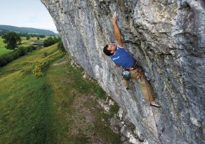 Climbing 2013:Sept_Neil Mawson on Grooved Arete (F8aPlus/b), Kilnsey, Yorkshire Dales